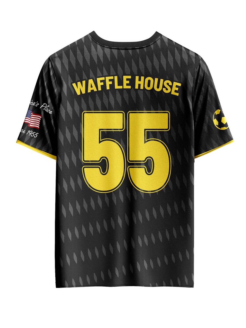 Waffle House Black Soccer Jersey 55
